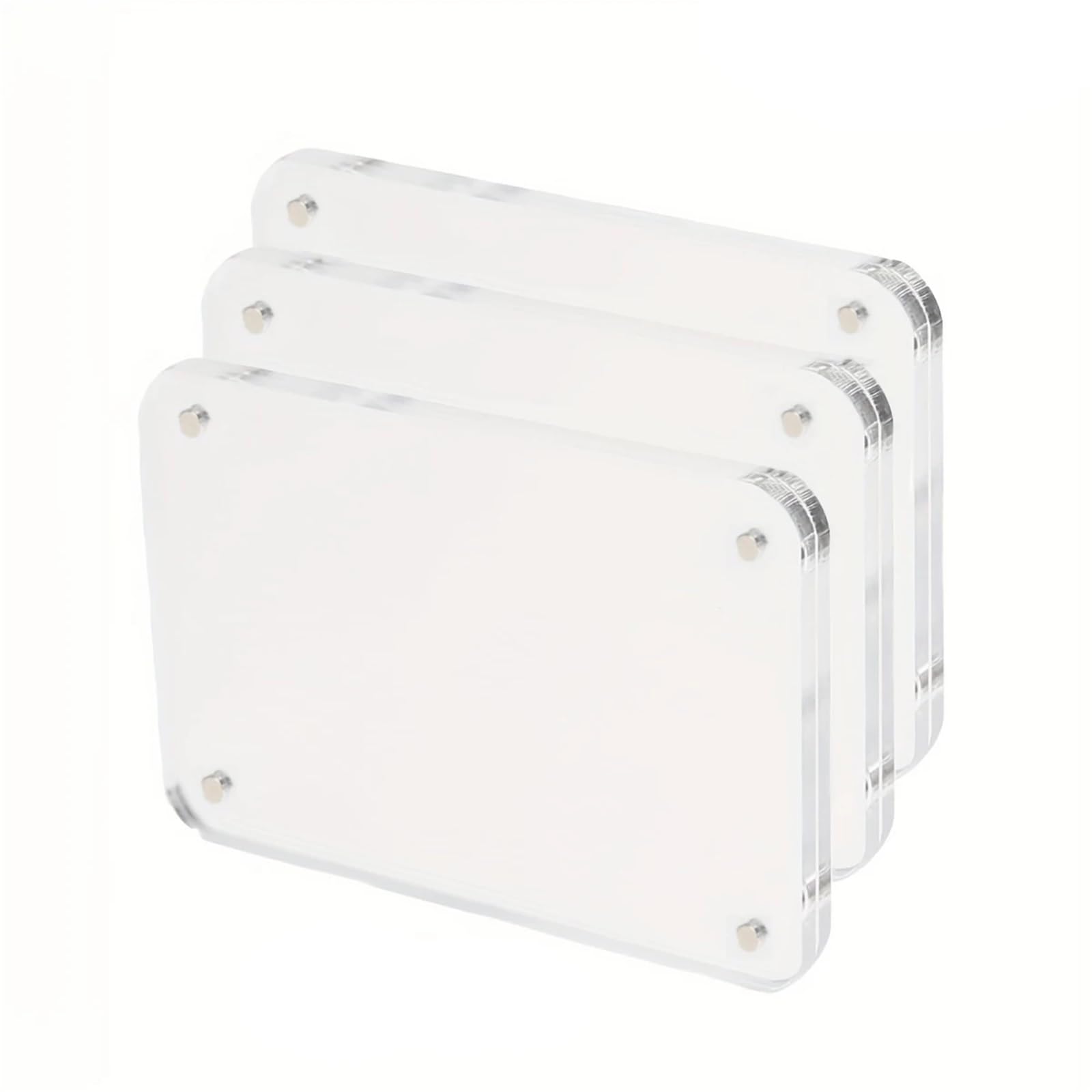 Refrigerator Magnetic Frame, Clear Reversible Magnet Photo, Display For Fridge(3Pack)