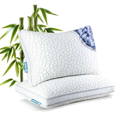Shredded Memory Foam Pillows 2 Pack, Rayon Derived from Bamboo...