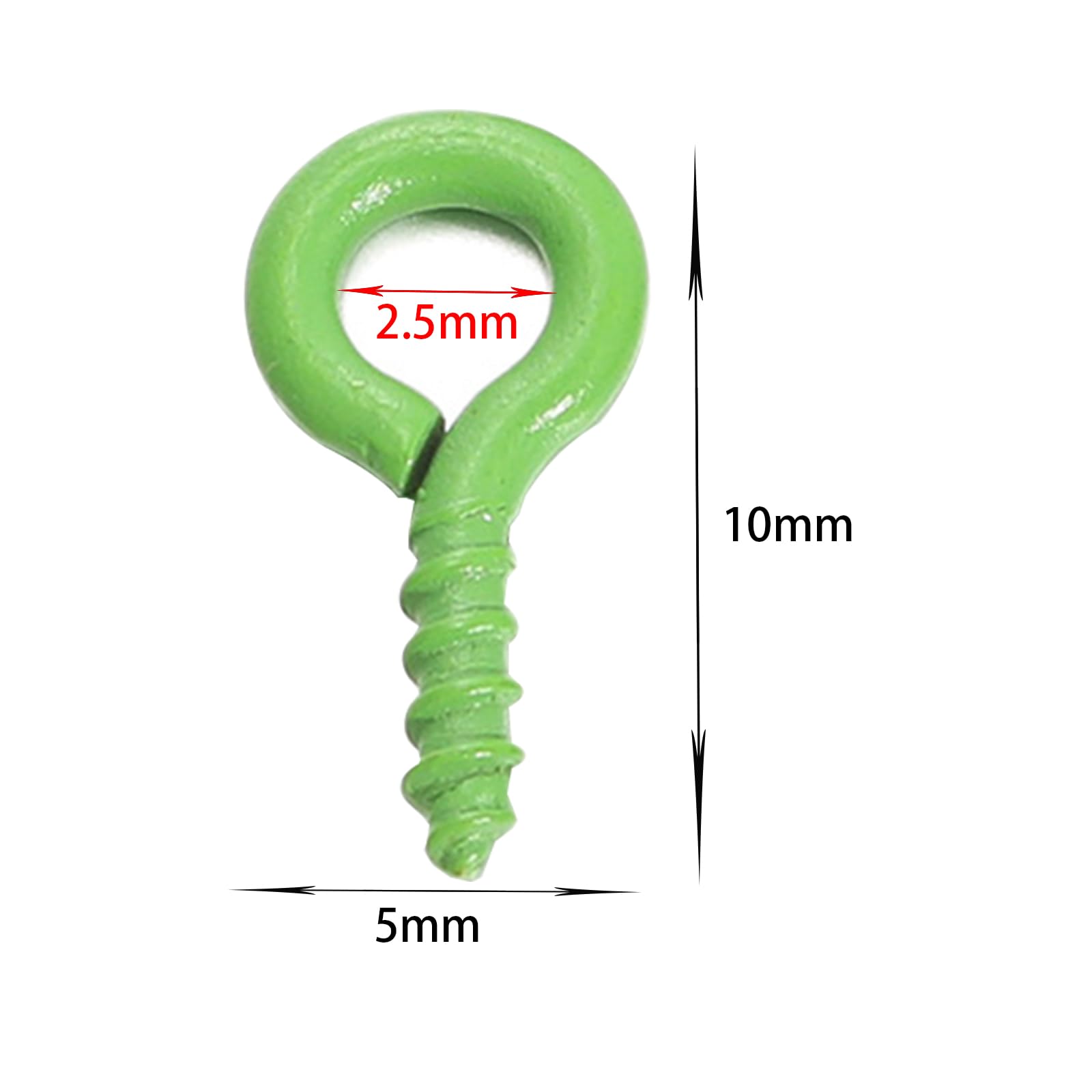 1 Pack Eye Bolts Screw,(About 100PCS),Metal Goat's Eye Screws,5 * 10mm Chrome Plated Eye Bolts,Mini Screw Eye Pin For for DIY Jewellery Making Green - Image 2