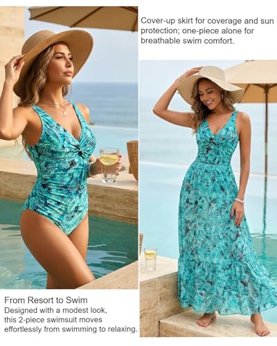 Image of Holipick Women Tummy Control One Piece Swimsuit - Push Up Bathing Suit Full Coverage Slimming Swimwear