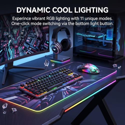 Image of RGB Magnetic Charging Dock Gaming Mouse, 12K DPI, PAW3311 Sensor, Tri-Mode Wireless, 6 Programmable Buttons, Ultra-Light 72g for PC /Mac (Black- Transparent)