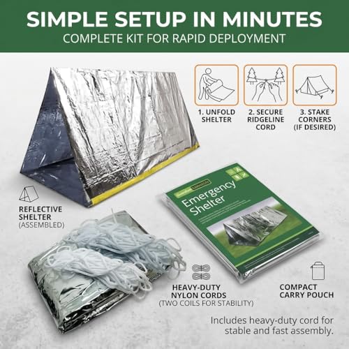 2-Person Mylar Tube Tent with Paracord