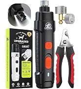 LOPSIC Dog Nail Grinder with 2 LED Lights, 2-Speed Powerful Rechargeable Dog Nail Trimmers and Cl...