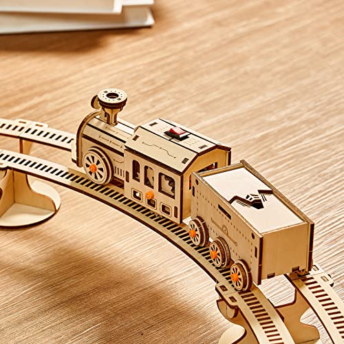 Bennama 3D Wooden Puzzles Little Truck Train Model Kits Includes Engine & Track, Brainteaser And Puzzle For Christmas/Birthday,Gifts For Adults And Teens To Build Combination #TOP2