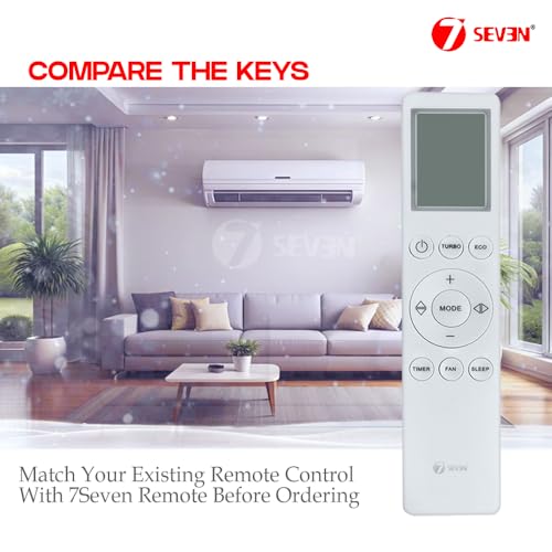 Image of 7SEVEN Compatible with Hyundai Ac Remote Original Model WM2-S-C Suitable for Split, Window and Cassette Air Conditioner and Match Existing Remote Control Key by Key to replicate Function of Original