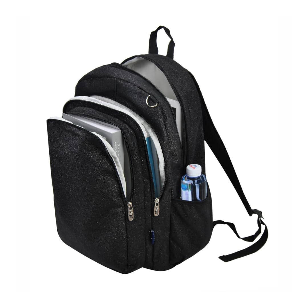 NGIL Glitter Performance Large Canvas Sports Backpack, Dance Backpack, Gymnastics, Cheerleader Essential Backpacks (Glitter-Black)
