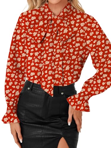 Image of LYANER Women's Bow Tie Neck Business Work Blouse