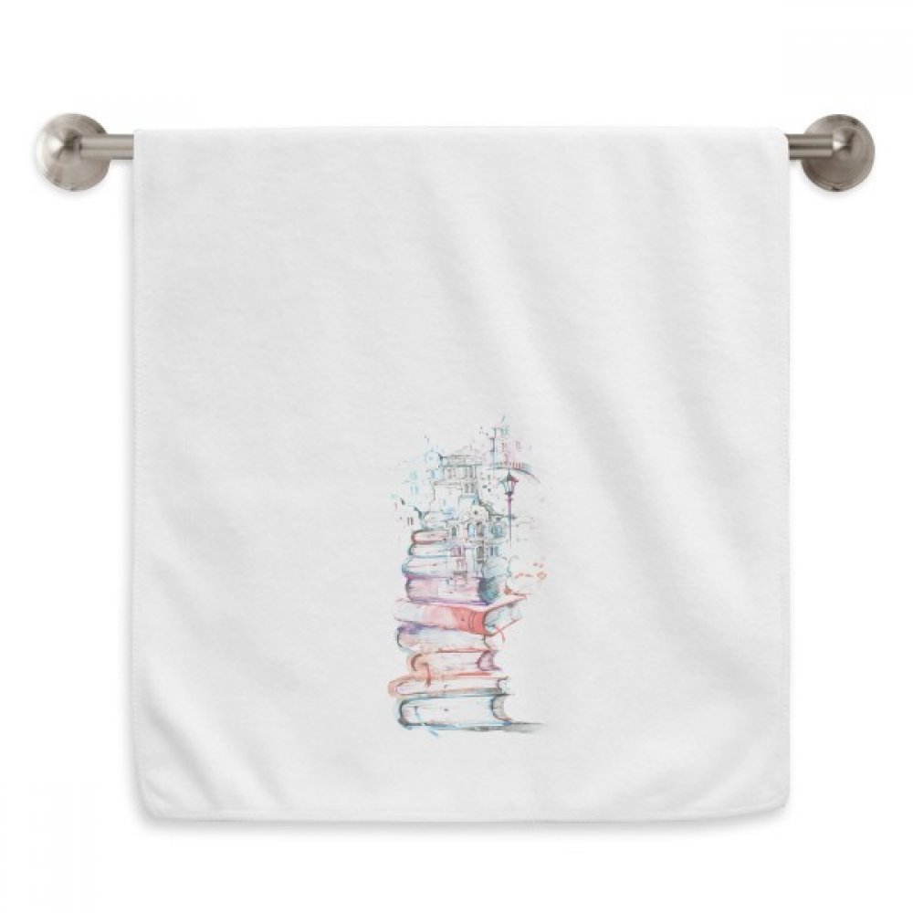 Débarbouillette de qualité supérieure aquarelle bâtiment et diadème blanc