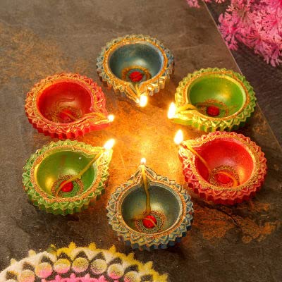 Magic Providers Earthen Diwali Diya with Wax Candles for Home Decoration & Best puja Ambience | This Beautiful Clay Wax Diya Used in Any Occasions Like Diwali, Navratri for Pooja Decoration Set of 10 4
