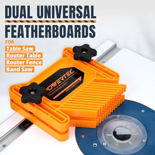 image for POWERTEC Universal Tandem Featherboards for Table Saw, Router Table, R