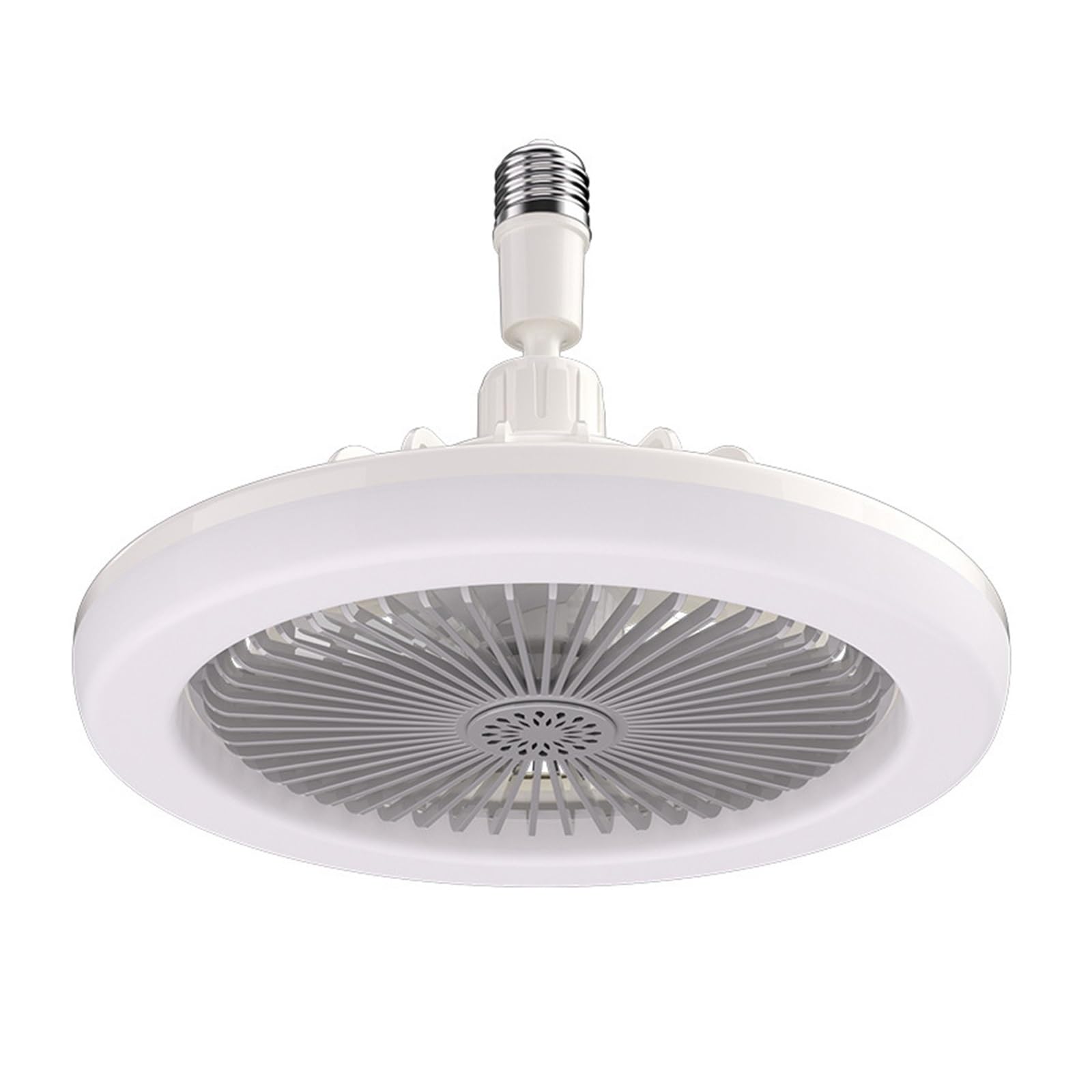 TRDEWR 30W Ceiling Fan with Lamp E27 Converter Base Silent Cooling Fan Light Remote Control Home Chandeliers 3 Speed Fan for Bedroom Good Light and Shadow Effects(Grey no Control)