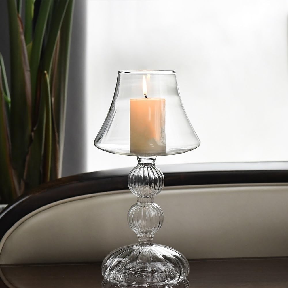 Candle Holder Light Luxury Transparent Glass Candlestick Home Table Decoration Wedding Shooting Props Holders