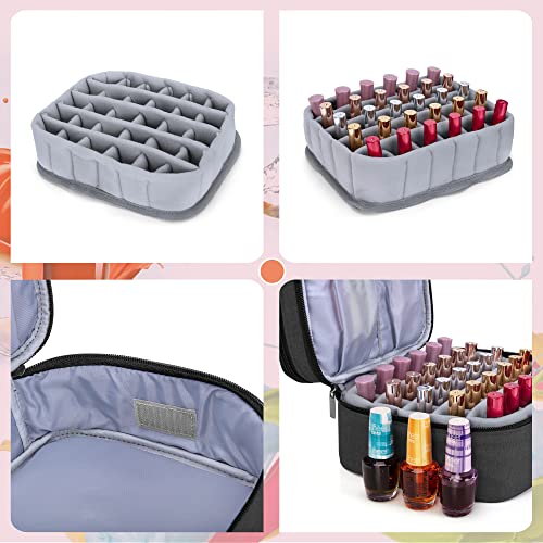 Luxja Nail Polish Carrying Case - Holds 30 Bottles (15Ml - 0.5 Fl.oz), Double-Layer Organizer For Nail Polish And Manicure Set, Black (Bag Only) #TOP3