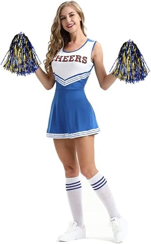 Miniatura 86 de Hooshing 12/24/100 pompones de animadora de papel metálico con asas de plástico para rooters, escuadrón de animación, deportes de espíritu