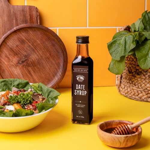 Image of Brawny Bear Date Syrup, Healthy Sugar Substitute, 100% Natural Arabian Date Syrup with No Added Sugar and Preservatives, Vegan, Natural Sweetener for Toppings, Baking, Cooking, Low GI - 140gm