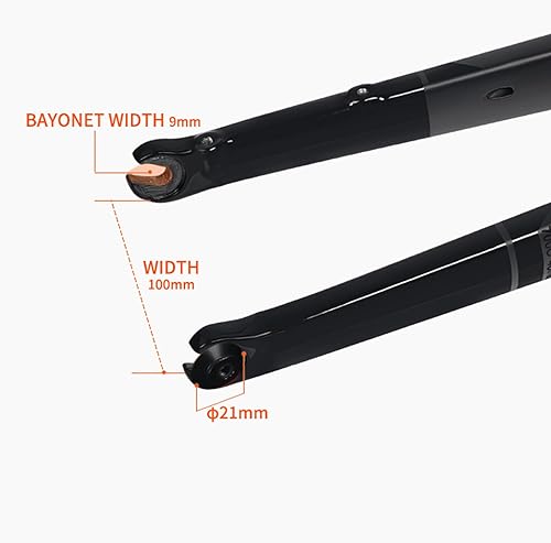 Miniatura 4 de BUCKLOS Gravel 700C Fibra de Carbono Bicicleta de Carretera Tenedor Rígido, QR 0.354 in3.937 * 0.472 in Eje Pasante, 1-18 Tubo cónico sin rosca