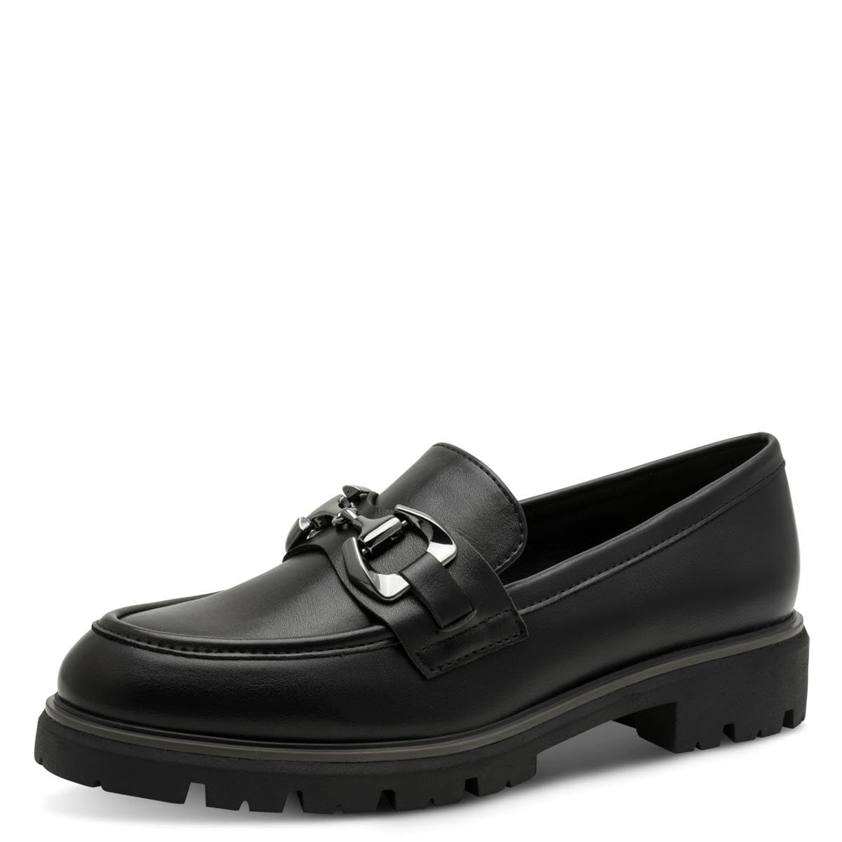 MARCO TOZZI Women's Loafers Soft Feel Me Footbed Soft Lining Vegan Vegan, Black (Black), 7.5 UK
