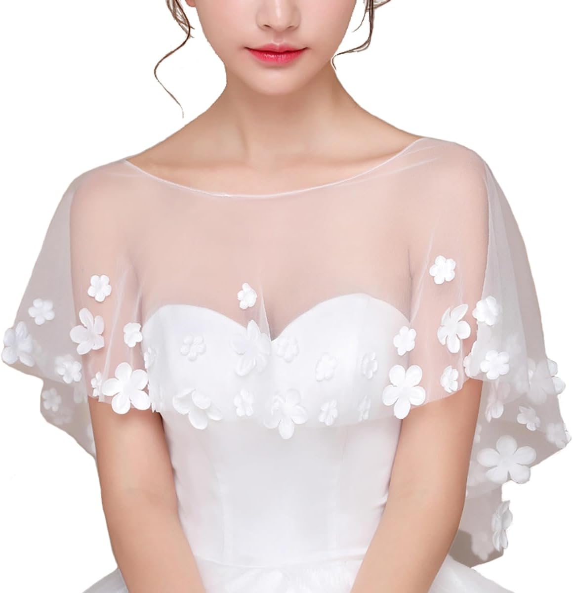 Lace Wedding Shawls Wrap For Women Bridal Shrug Bolero Cape Shoulder Covers Up For Dress Party - Image 4