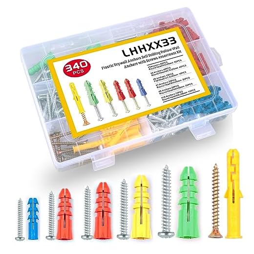 340-Piece Drywall Anchors and Screws Set
