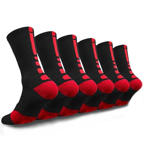 Popuid Youth Elite Basketball Crew Socks With Cushion For Boys 6-12, 3D Ankle Protection Athletic Socks Thick Sports Compression Socks cover