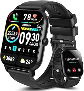 Aptkdoe Smartwatch Damen Herren mit Bluetooth Anrufe, 1.85 Zoll Voll Touch Screen Smart Watch, 112 Sportmodi Fitnessuhr, IP68 Wasserdicht Sportuhr mit Schrittzähler Schlafmonitor für iOS und Android