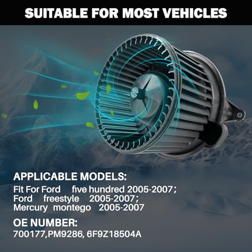 Image of 700177 AC Heater Blower Motor Fan Assembly Fit for Ford Five Hundred 2005-2007 ,for Ford Freestyle 2005-2007 ,for Mercury Montego 2005-2007 5F9Z19805DA, 6F9Z18504A, FO3126124