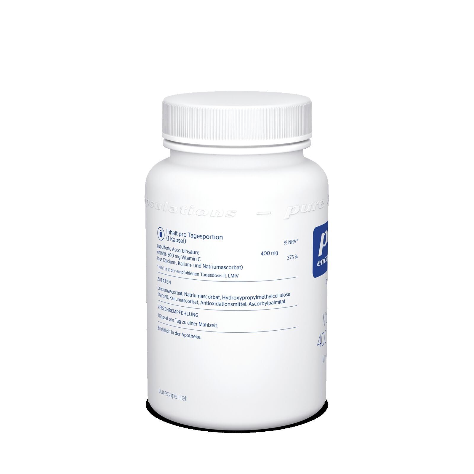 Pure Encapsulations Vitamin C gepuffert (400mg) | Für ein starkes Immunsystem | 180 magenschonende Kapseln (6 Monate) | Schutz vor oxidativem Stress, Unterstützung der Kollagensynthese (Haut)