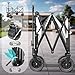 KESSER® Bollerwagen faltbar max. bis 150kg belastbar mit Breiten Vollgummi Reifen | Handwagen Transportkarre | Gerätewagen inkl. 2 Netztaschen & Seitentasche | Transportwagen Gartenanhänger klappbar