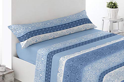 Regalitostv (NAWE Azul 135) Juego SÁBANAS TERMICA 3 Piezas PIRINEO Invierno (Grosor 120 g) Cama 135 X 200 CM Bajera ELÁSTICA, ENCIMERA Y 1X Funda Almohada (135_x_200_cmu00a0, Azul)