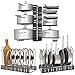 Toplife Organizador y Soporte de Sartenes y Ollas, Estante de Sartenes con 8 Ollas Ajustable con 2 métodos de Bricolaje para Almacenar Tapas de Ollas, Platos(Negro)