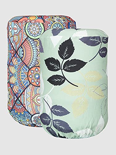Image of Cortina Printed Water Can Cover | Dispenser Bottle Protector | Polyester Material | Elastic Closure | Environmental Friendly | Digitally Printed | 45cm x 42cm x 43cm | 20 Lts | 2Pc | Grey & Green