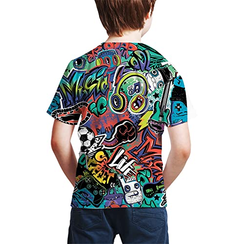 Graffiti T Shirts,Print 3D Funny Graphics Graffiti T Shirt,Youth Boys Girls Age 4-14 Years3