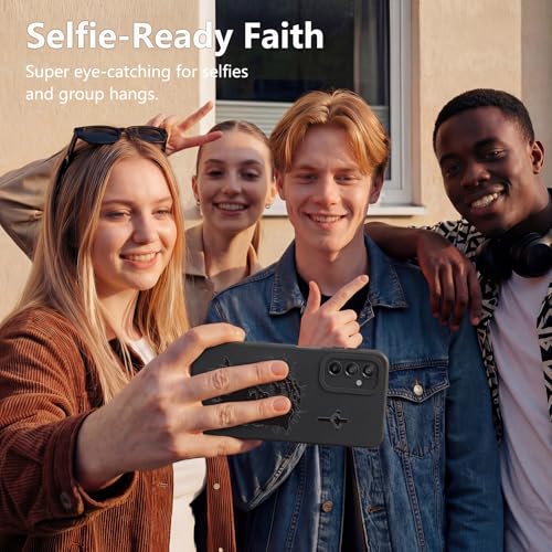 Coque Galaxy A15 5G verset chrétien silicone souple protection noire