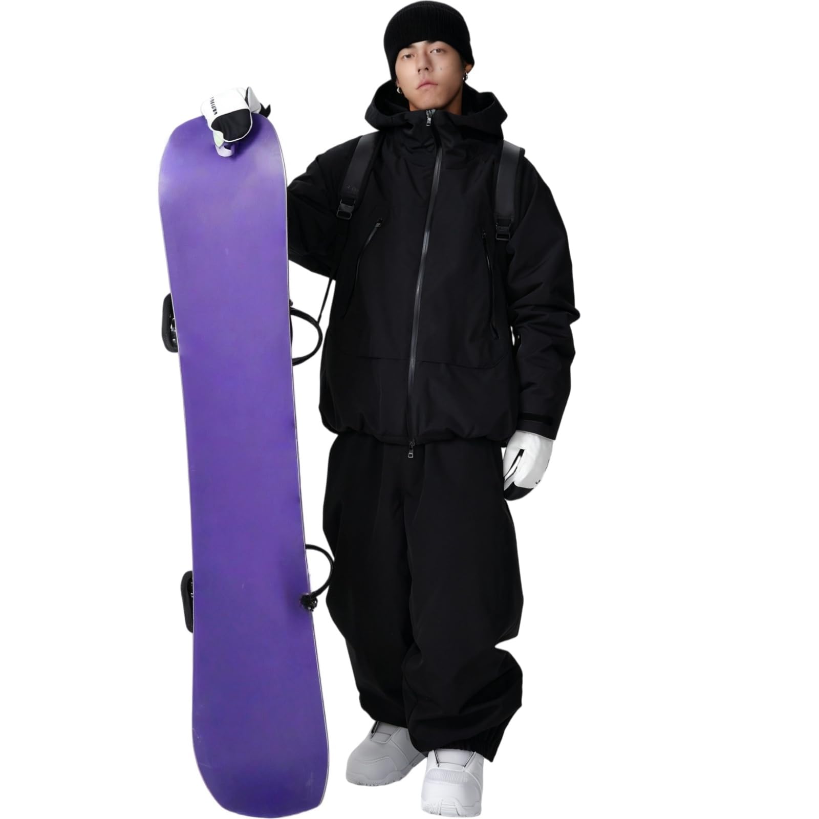 Herren Damen Skijacke & Skihose Set Skianzug 2 teilig Schneeanzug Wassersäule Schneejacke Atmungsaktiv Trägern Winddichte Schneehose zum Skifahren Snowboarden