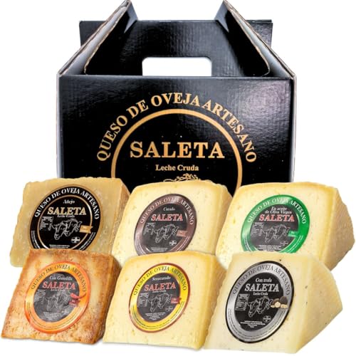 Amaisso® Cesta Quesos Gourmet Regalo | Queso Oveja de La Mancha | 6 Cuñas Queso Semicurado, Curado, con Guindilla, Trufa, Añejo y en Aceite de Oliva Virgen Extra | Amaisso® Cesta Quesos Gourmet Regalo | Queso Oveja de La Mancha | 6 Cuñas Queso Semicurado, Curado, con Guindilla, Trufa, Añejo y en Aceite de Oliva Virgen Extra |