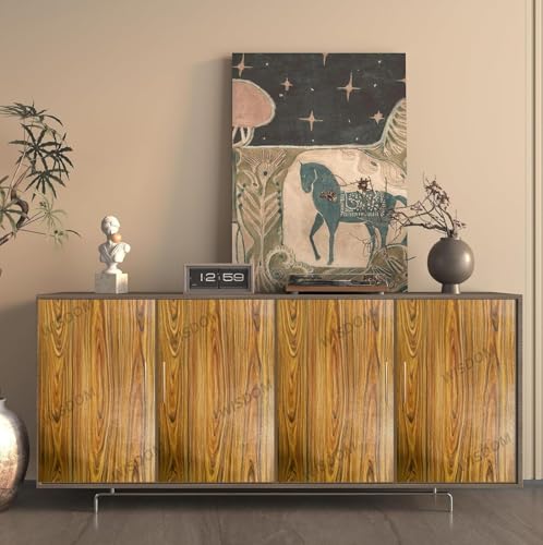 Image of WISDOM Wood Grain Contact Paper Peel and Stick Wallpaper Self Adhesive Wall Paper for Countertop Drawer Shelf Liner Cabinet Furniture (Sparkal Wooden, 24x200 Inch)