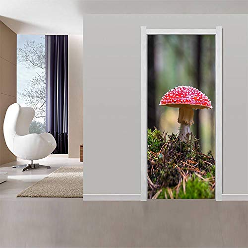Papier peint autocollant amovible et imperméable effet champignon 3D - 2