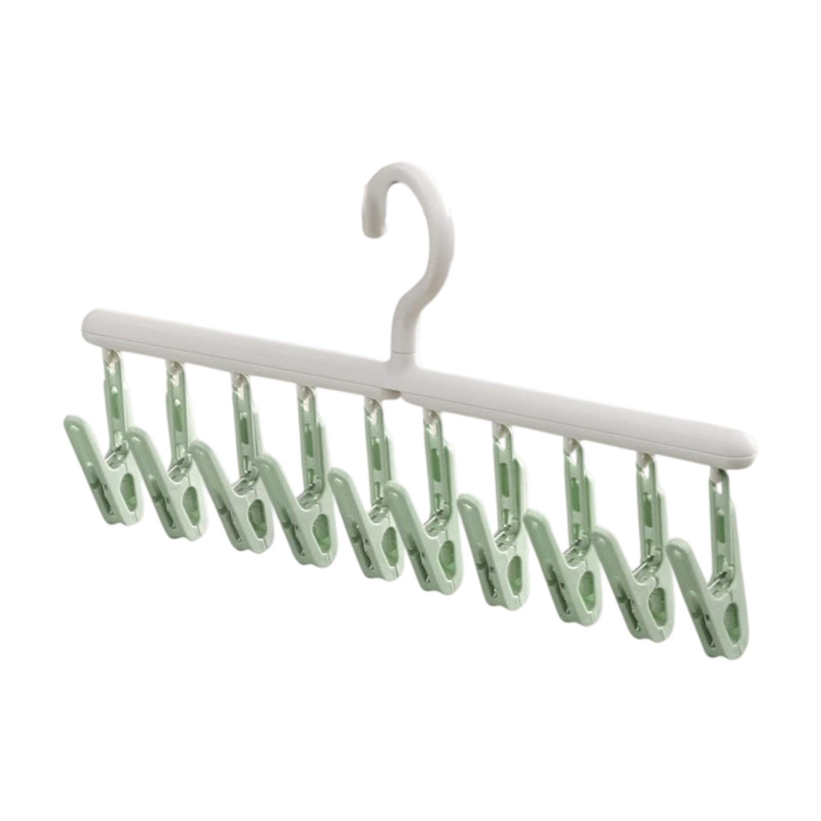 Socks Rack Travel Clothes Hanger with 10 Clips Multipurpose Underwear Hanger Clothes Dry Rack for Gloves Bras Lingerie