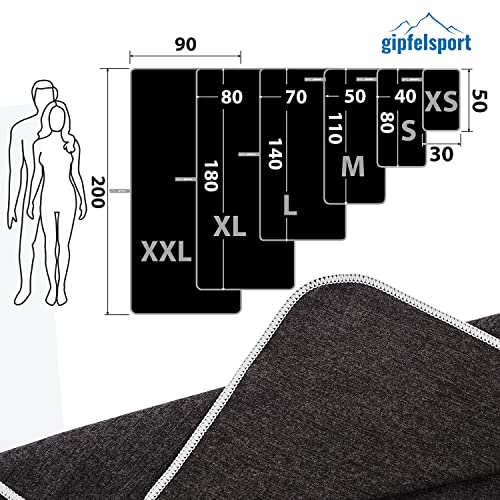 Microfibre Towel Set for Sauna Fitness, Sports, Beach Towel, Sports Towel, Anthracite Brush M: 110 x 50 cm - Image 3