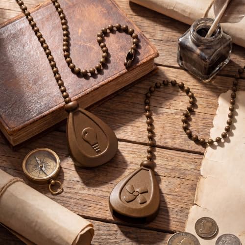 Image of Patelai 4 Pieces Ceiling Fan Pull Chain Extender Ornament 12 Inch Ceiling Pull Chain Extension Classic Drop Shaped Pendant Beaded Ball Cord for Fan Light lamp Decorative with Connector (Brown Bronze)