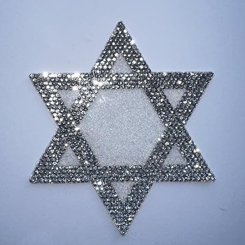 Image of Bling Star of David Rhinestones Decal, Sparkling Bedazzled Jewish Israel Symbol Waterproof Crystal Anti-Scratch Sticker 4'' Height