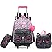 HTgroce Katzen Kinderrucksäcke Schulranzen Trolley Set mit Trolley Rucksack für Mädchen in die Schule, Reise