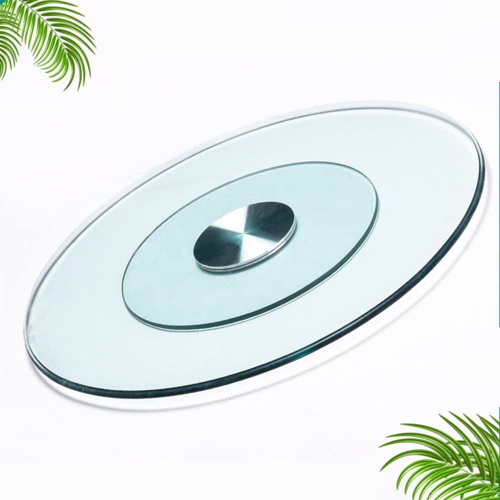 Plateau de table en verre transparent rotatif de 90 cm pour les grands repas de famille