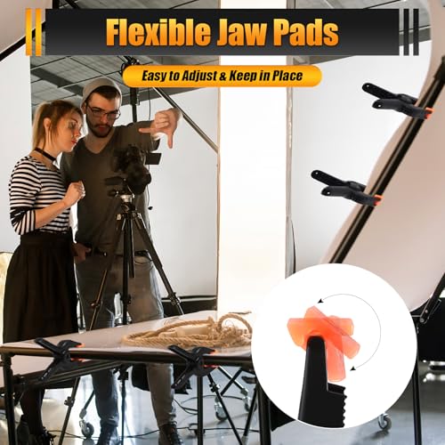 Image of RELBRO Spring Clamps, 6 Inch Large Plastic Clips for Balloon Arch Backdrop Craft Decoration, Heavy Duty, Black, 10 Pcs