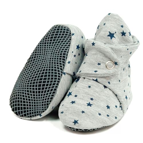 Image of Ella Bonna Baby Booties Organic Cotton Muslin Newborn Baby Slippers Baby Boy Booties, Infant Girl Booties, 6-12 months, 0-6 Months, 12-18 Months, 0-3 Months, 18-24 Months, Toddler Shoes