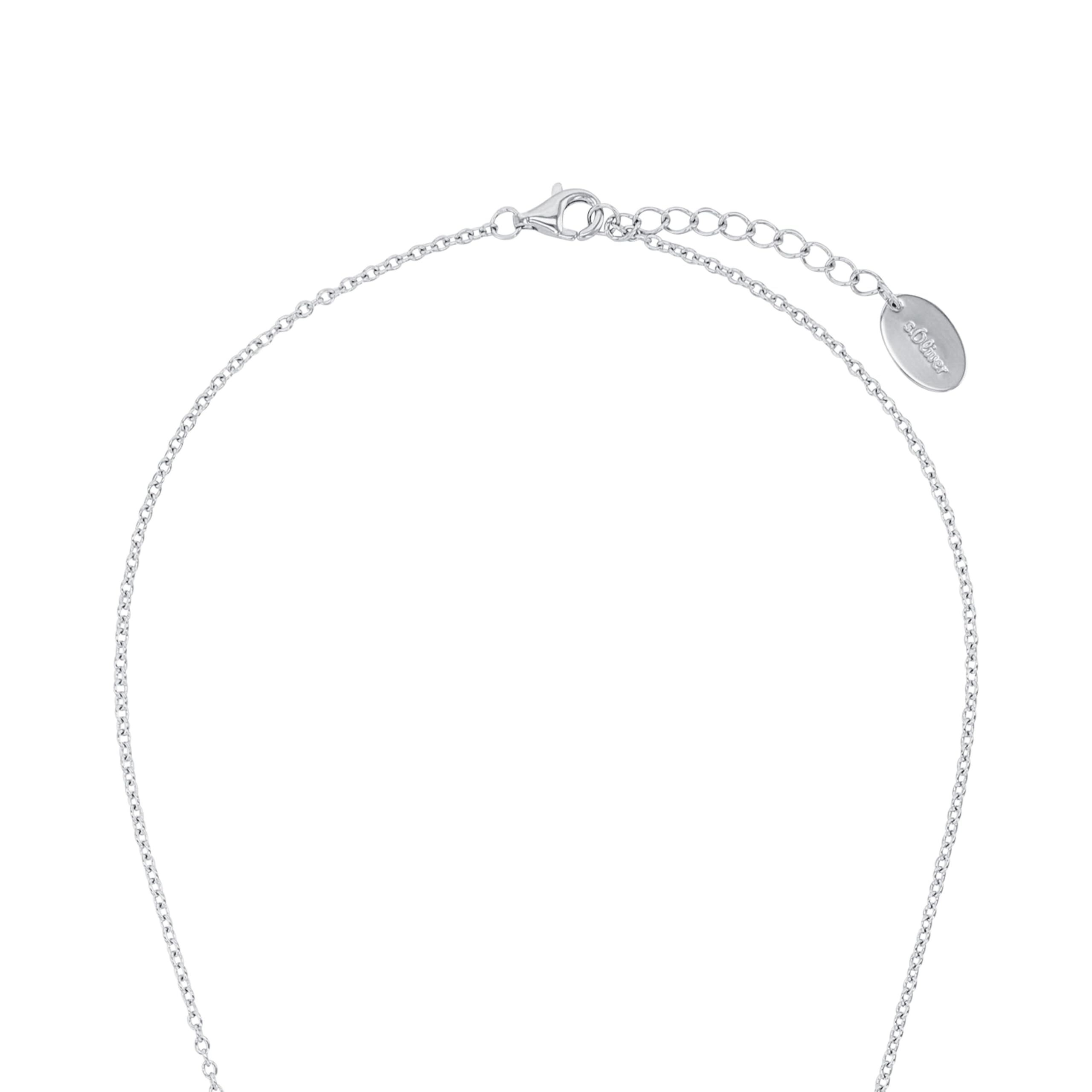 s.Oliver Kette mit Anhänger aus 925 Sterling Silber für Damen, Halsschmuck, mit Zirkonia synth., Infinity, Kommt in Schmuck Geschenk Box