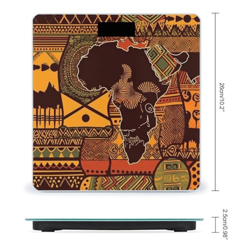 Báscula digital de baño con patrón étnico mapa africano miniatura 2