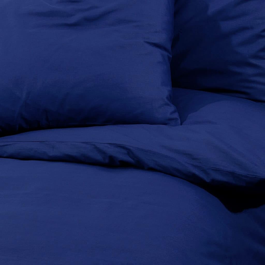 Generico Set Copripiumino Blu Marino 200x220 cm in Cotone,Biancheria,Lenzuola e Coperte,Copripiumini-136153