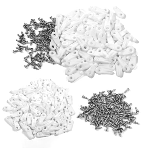 Image of 100 pcs Frame Picture Turn White Button Fasteners Picture Frame Backing Clips with 100 Screws Clip Board Fasteners Hardware for Hanging Pictures Photos Drawing DIY CraftPosters