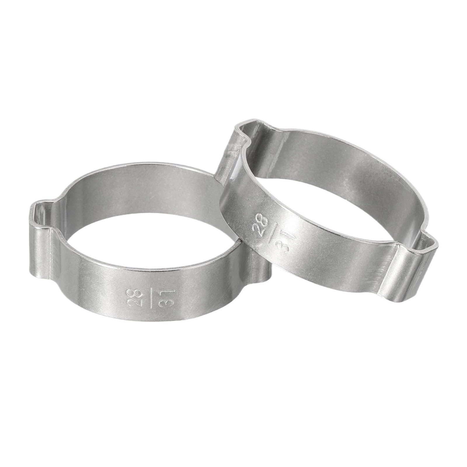 Doppelte Ohr-Schlauchschellen 20/40Pack 7-31mm 304 Edelstahl Doppel Ohr Schlauch Klemme Luft Silikon Benzin Wasser Kraftstoff Rohr O Clip Crimp Ringe(17-20mm 20Pack)